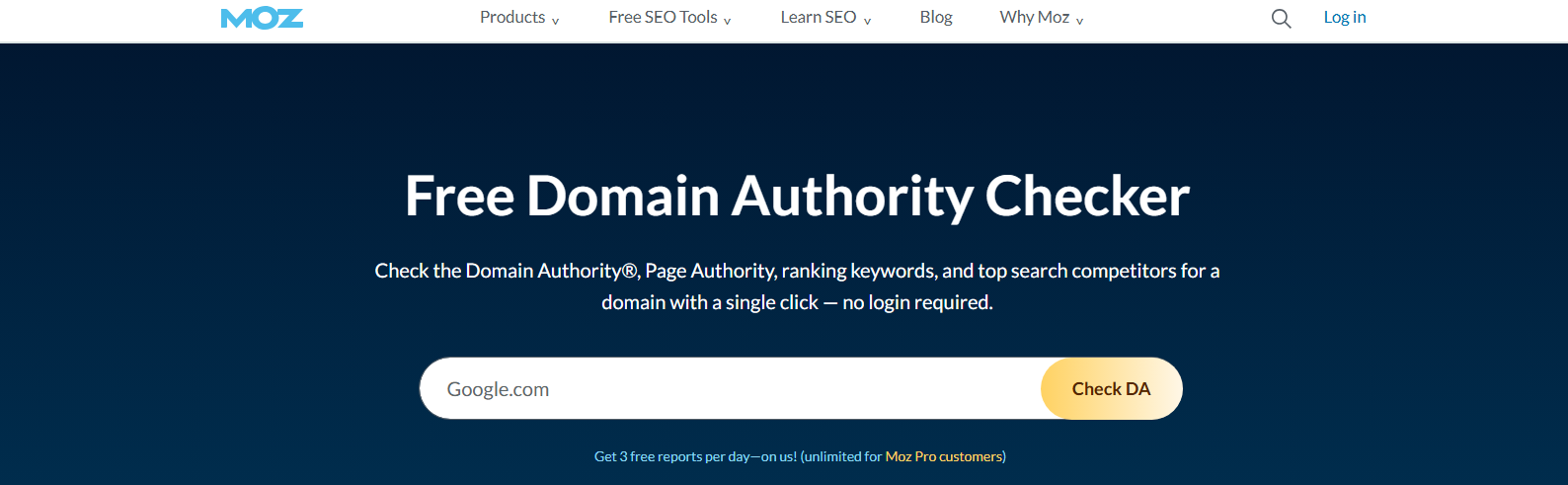 Moz-谷歌网站DA权重值查询